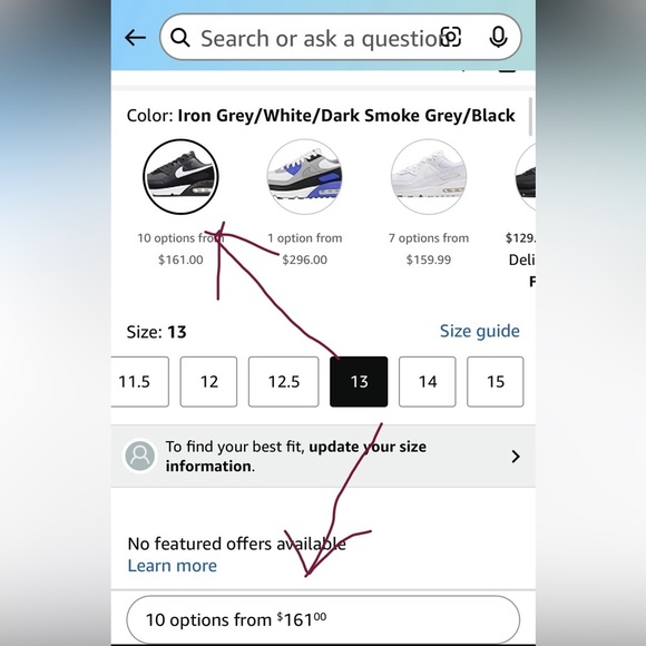 LIGHT USED NIKE PRO MAX
   MENS 90 RUNNING SNEAKER
      $161 on Amazon - Picture 4 of 9